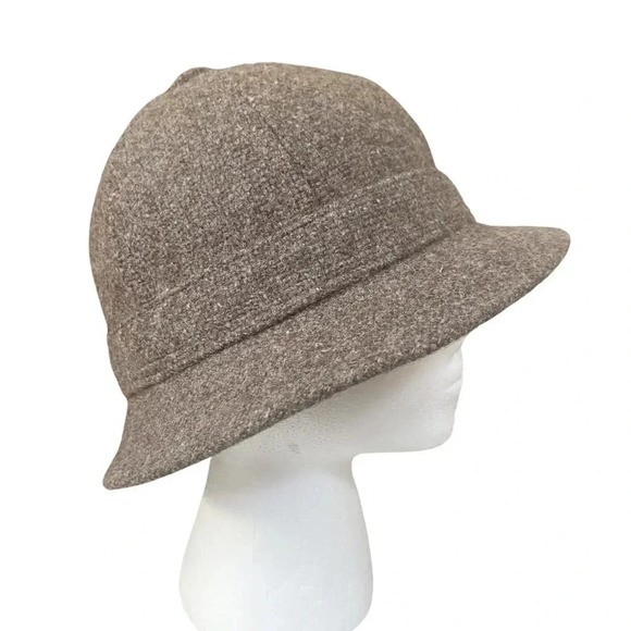 Vintage Studio Donegal Brown Wool Bucket / Bowler Hat - Picture 4 of 8